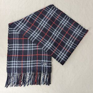 Burberry Unisex Check Cashmere Scarf Blue – Pre-Loved – Soft Warm Designer Wrap